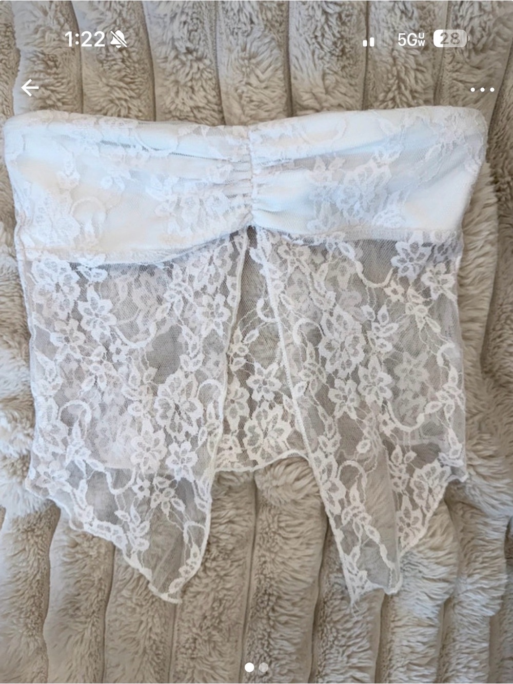 Edikted White Lace Strapless Bandeau Top